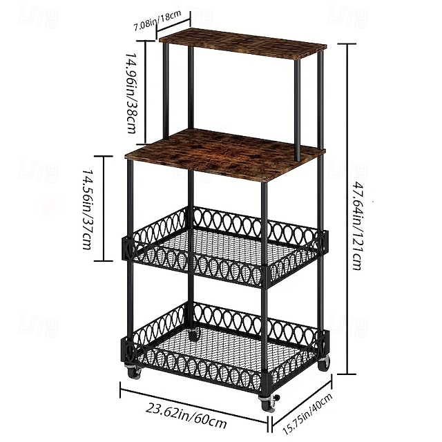 4 Tier Kitchen Bread Rack Vertical Microwave Oven Rack Kitchen Storage   Rvyoyx1731732188974 