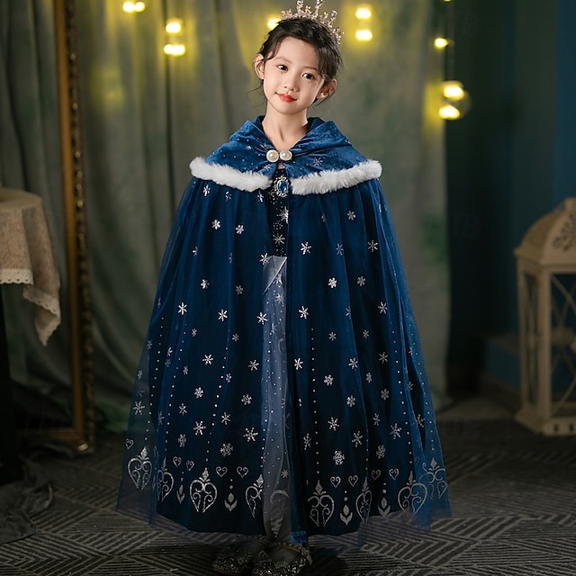  Frozen Princesas Cuento de Hadas Elsa Capa Disfraz de fiesta temática traje de cosplay Cosplay de película for Chica Niños Navidad Carnaval Año Nuevo Rendimiento Fiesta de Cumpleaños