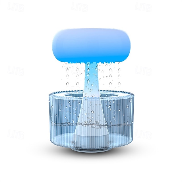  Sea Dragon Palace Jellyfish Shaped Ultrasonic Cool Mist Humidifier USB Powered with Cartridge Quiet White Noise Raindrop Effect Suitable for All Room Types