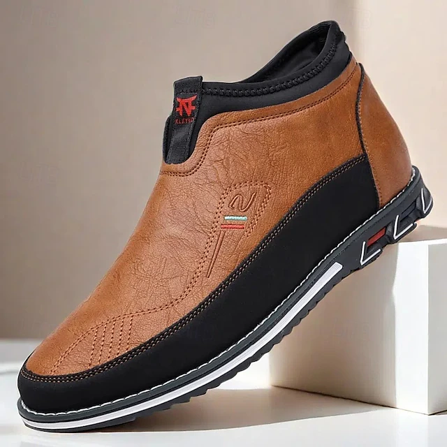 Men's Slip-On Casual Loafers with Faux Leather and Dual-Tone Design – Comfortable and Stylish for Everyday Wear 22