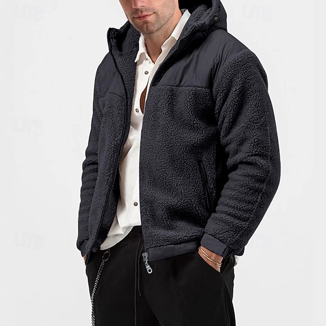  Herren Wanderjacke Wanderfleecejacke Winter Draussen Thermowarm Fleece-Futter Fleecejacken Vollreißverschluss Klettern Camping / Wandern / Höhlenforschung Reisen Schwarz Hellgrau Khaki Dunkelblau