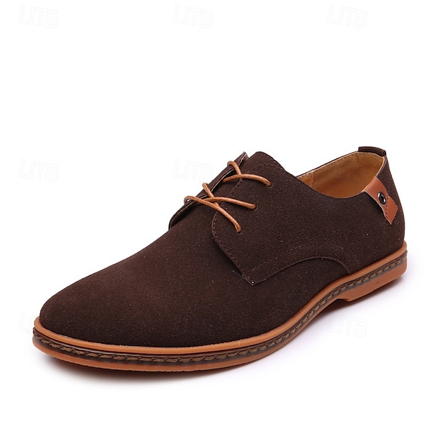  chaussures oxford décontractées en daim vert pour hommes – modèle à lacets avec semelle contrastante, chaussures confortables au quotidien pour un style décontracté et élégant