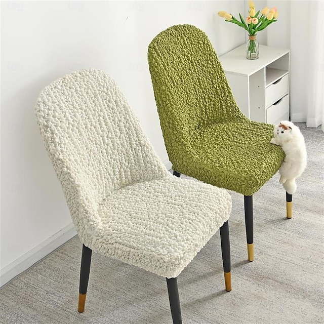  Stretch Dining Chair Cover Durable High Back Dining Chair Cover Elastic Slipcover Perfect for Protecting and Refreshing Your Dining Room Chairs Adds Comfort and Style to Any Dining Space Decor