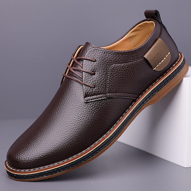  scarpe casual da uomo in similpelle oxford blu navy con design allacciato, comode ed eleganti per l'uso quotidiano