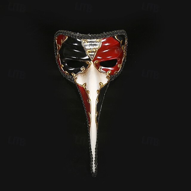 Bird Halloween Venetian Mask Pantalone Carnival Mask Half Face Adults' Men's Women's Halloween Day of the Dead Mardi Gras Party Masquerade Carnival of Venice Easy Halloween Costumes Dress Up 5