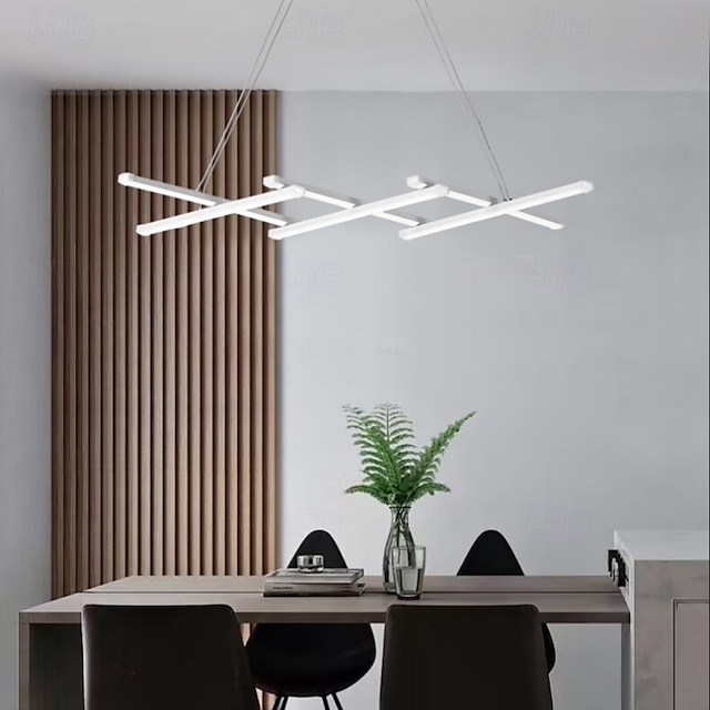  Lustre LED moderne pliable et rétractable à intensité variable avec télécommande, luminaires suspendus linéaires en spirale 220-240 V