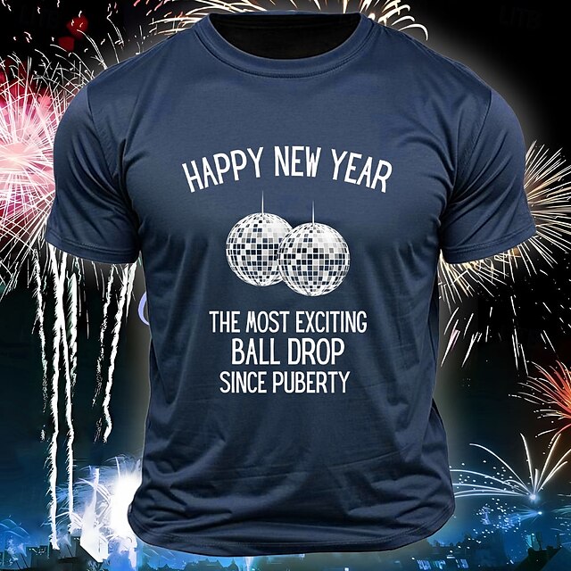  Año Nuevo Hombre Argot divertido Camiseta Manga Corta Camiseta Impresión 3D Cuello Barco Camisa Moda Ropa Deportiva Calle Deporte Diario Negro Azul Piscina Verde Trébol Verano Primavera Ropa S M L XL