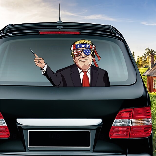 1pcs Trump Peeking 2024 American Flag Vinyl Stickers for Car Truck