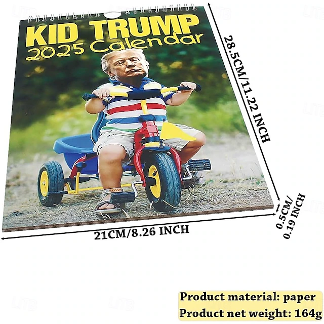 Kid Trump Wall Calendar 2025 Christmas Gift For Conservative Supporters