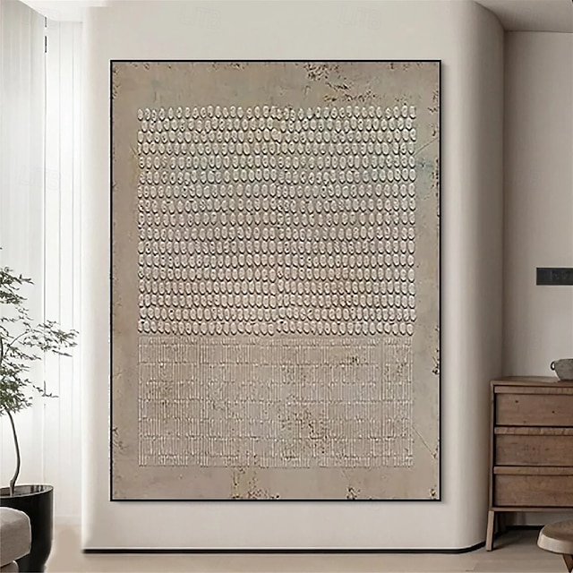  stor abstrakt canvaskonst oljemålning handmålad wabi sabi väggkonstmålning överdimensionerad väggkonst stor beige abstrakt väggkonst beige 3d texturmålning abstrakt beigemålning minimalistisk konst