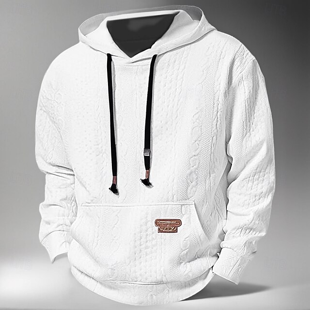  Men's Pullover Hoodie Sweatshirt Black White Coffee Hooded Plain Work Sports & Outdoor Casual Streetwear Basic Casual Spring &  Fall Cross-Seasons Clothing Apparel Hoodies Sweatshirts 