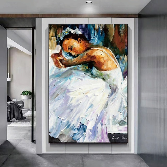  Hand painted Abstract Ballerina Dancing Girl Modern Paintings On Canvas handmade Rich Painting Modern Wall Art Hand Painted Artwork oil painting for Living Room Wall Decoration