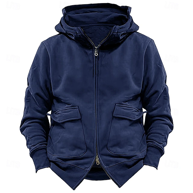 Men's Hoodie Tactical Hoodie Black Navy Blue Khaki Dark Gray Hooded 