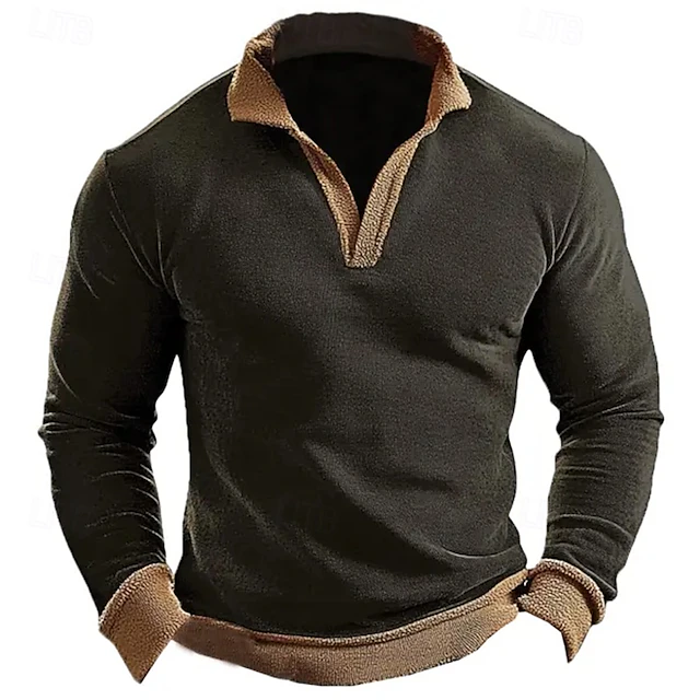 Men's Sweatshirt Quarter Zip Sweatshirt Gray Polo Collar Plain Sports 