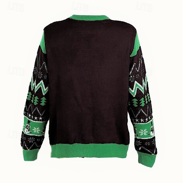 Christmas Trees Ugly Christmas Sweater Pullover Jumper Knitted Light Up