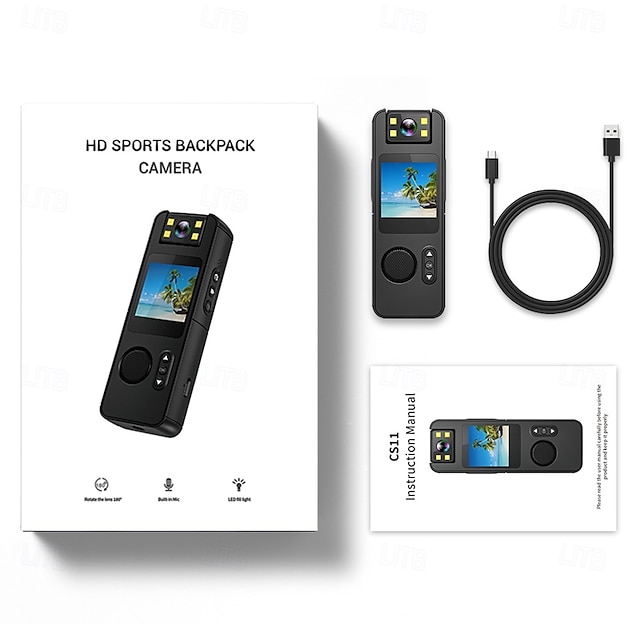  1080P Sports Camera 1.54inch Screen WiFi Camcorder with Audio & Video Recording Wearable Mini Cameras for Riding/Meeting