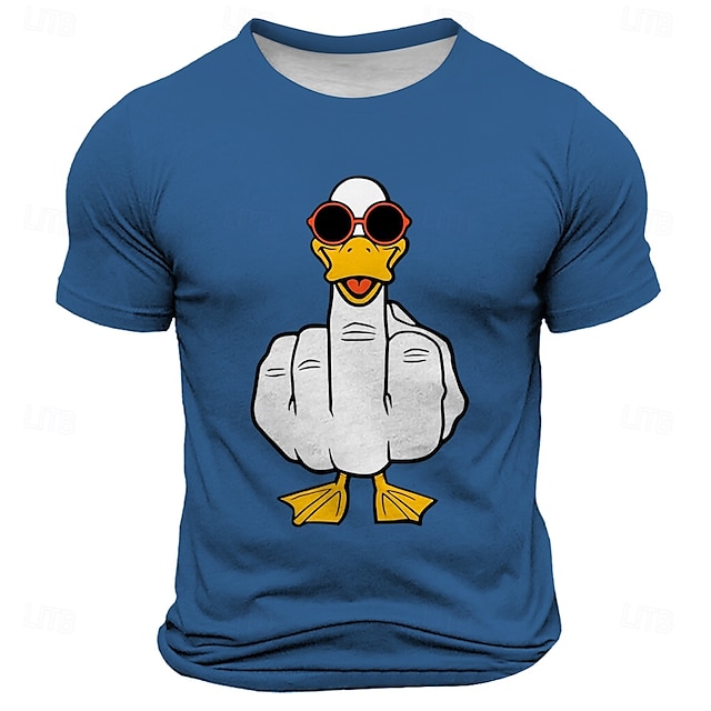  Menns Rude Offensive Morsom Gås T-skjorte Kortermet T-skjorte 3D Trykk Crew Neck Trøye Motetrend Daglig Gate Utendørs Svart Rød Blå Sommer Vår Klær Bekledning S M L XL XXL XXXL