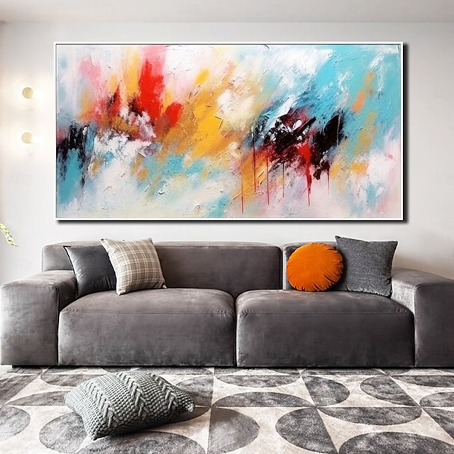  handgefertigtes Ölgemälde auf Leinwand, Wandkunst, Dekoration, abstraktes Messergemälde, Straßenansicht, Nacht, für die Inneneinrichtung, gerolltes, rahmenloses, unbelastetes Gemälde