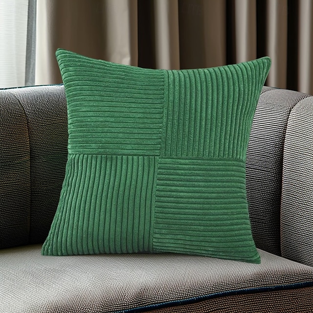  morbidi cuscini decorativi in velluto a coste a punto croce con decorazioni rustiche bohémien, morbide custodie quadrate per divano letto