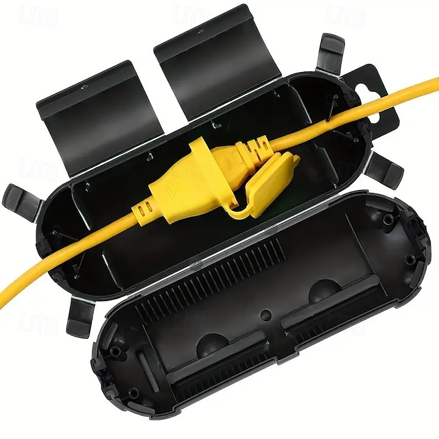  1 pieza de cubierta de cable de extensión para exteriores - conector de enchufe resistente a la intemperie negro/verde con sello de seguridad externo