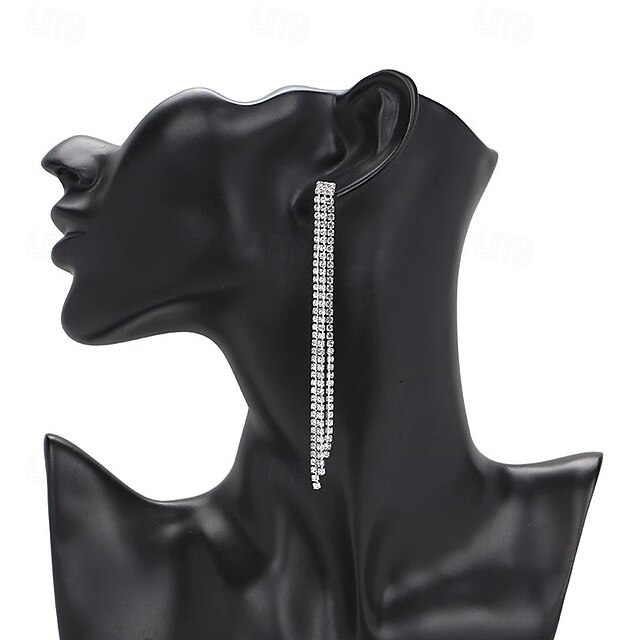  Femme Boucles d'oreille Clou Géométrique Joie mode Luxe Des boucles d'oreilles Bijoux Argent Pour Soirée