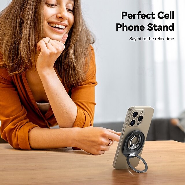  Phone Ring Holder Rotatable Magnetic Finger Kickstand Phone Holder for Office Desk Headboard Compatible with All Mobile Phone Phone Accessory