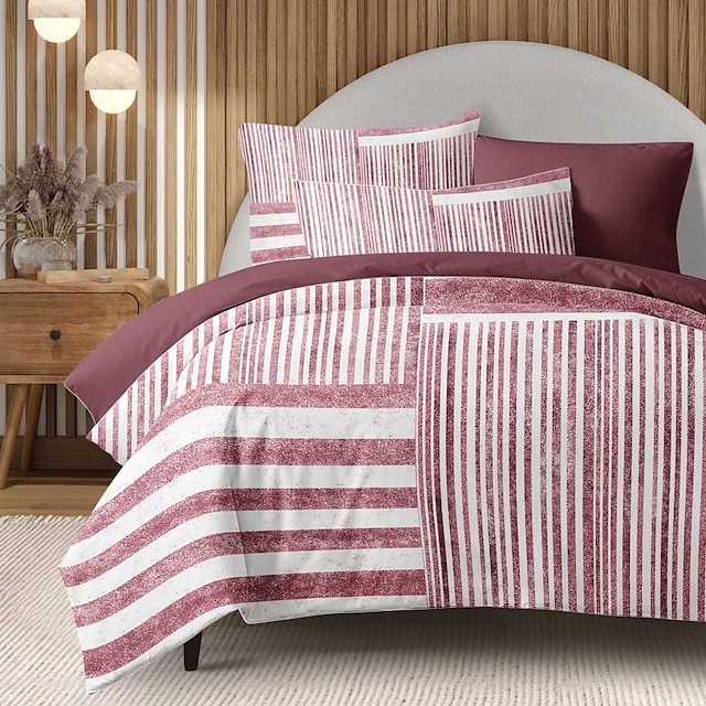  set copripiumino con stampa casual alla moda a tunica, 100% cotone, tessuto morbido e traspirante, include copripiumino e federe, biancheria da letto comoda ed elegante, ipoallergenica e delicata sulla pelle