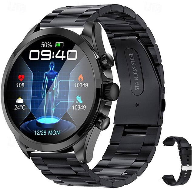  iMosi ET440 Inteligentny zegarek 1.39 in Inteligentny zegarek Bluetooth EKG + PPG Monitorowanie temperatury Krokomierz Kompatybilny z Android iOS Damskie Męskie Odbieranie bez użycia rąk Wodoodporny