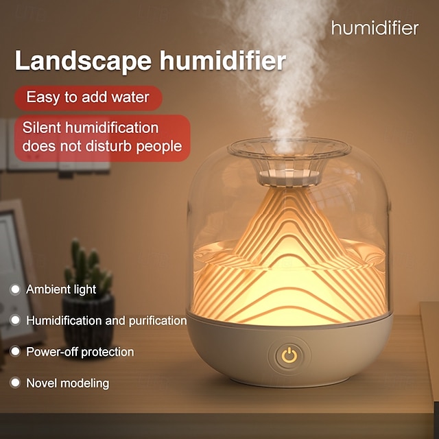  700ML Humidifier Desktop USB Aromatherapy Humidifier LED Night Light Air Diffuser Mist, Bedroom Air Purifier
