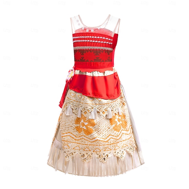  Moana Princess Moana Dress Costume Movie TV Theme Costumes Movie Cosplay for Girls' Kid's Carnival Children's Day World Book Day Party Birthday Beach