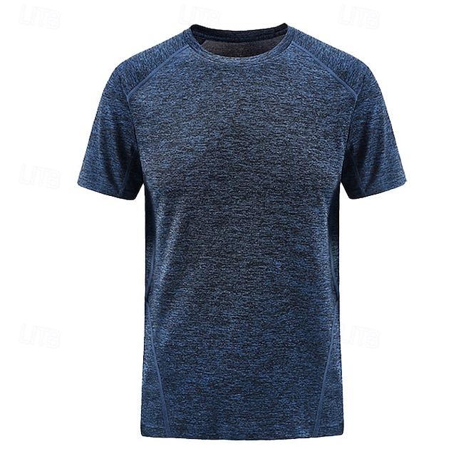  Men's T shirt Short Sleeve Crew Neck Tee Tshirt Muscle T-Shirt Short Sleeve Shirt Outdoor Quick Dry Workout Soft Sweat wicking Polyester Burgundy Royal Blue Dark Blue Gym Climbing Camping / Hiking