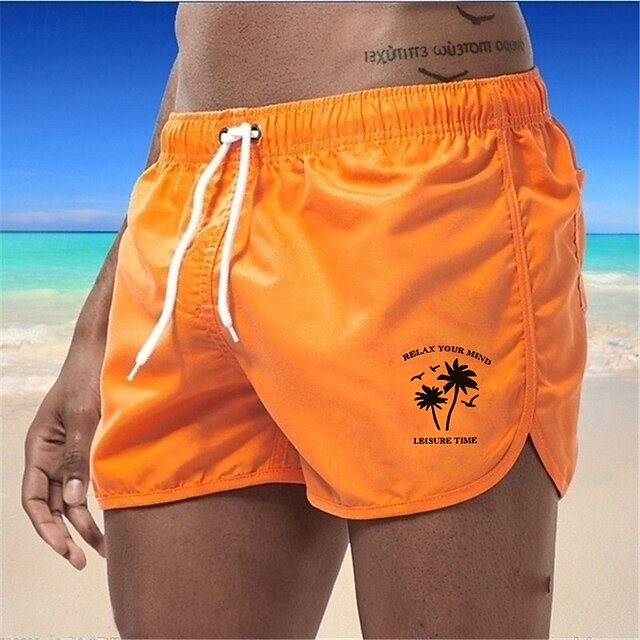  Per uomo Boxer da mare Pantaloncini da mare Boxer da surf Costume da bagno A cordoncino Nuoto Surf Spiaggia Sport acquatici Con stampe Estate Primavera