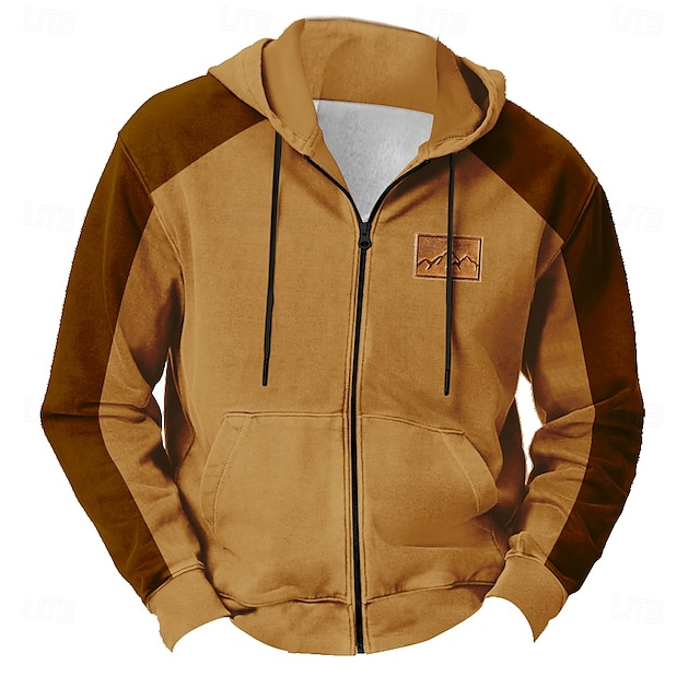  Homme camouflage Sweats à Capuche Sweat à capuche Sweat à capuche Capuche Mode 3D effet Vacances Chasse Marron Kaki Zippé Cordon Automne Hiver Designer