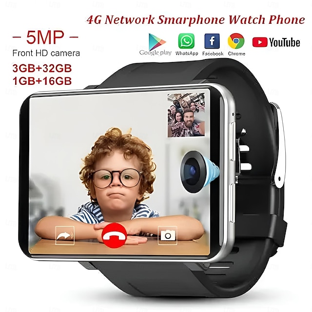  696 DM100 Εξυπνο ρολόι 2.86 inch Smart Phone Watch 4G LTE Bluetooth Βηματόμετρο Υπενθύμιση Κλήσης Συσκευή Παρακολούθησης Καρδιακού Παλμού Συμβατό με Android iOS Άντρες GPS Κλήσεις Hands-Free