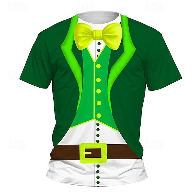  St. Patrick Jungen 3D Graphic T-Shirt Kurzarm Sommer Frühling Modisch Basic kinderkleidung 4-12 Jahre Rundhalsausschnitt Outdoor Casual Täglich Regular Fit