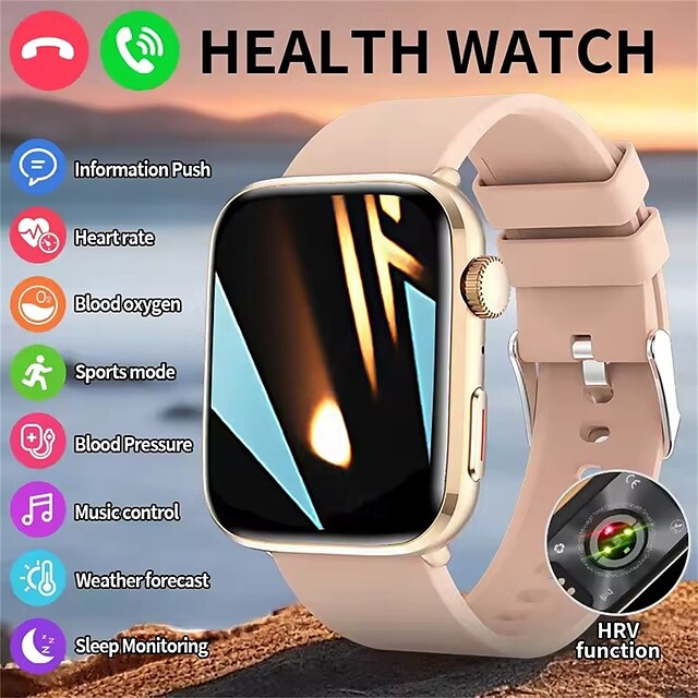  Reloj inteligente T92 de moda para mujer, pulsera inteligente con control del ritmo cardíaco, del azúcar en sangre y de la temperatura corporal, NFC, llamadas por Bluetooth