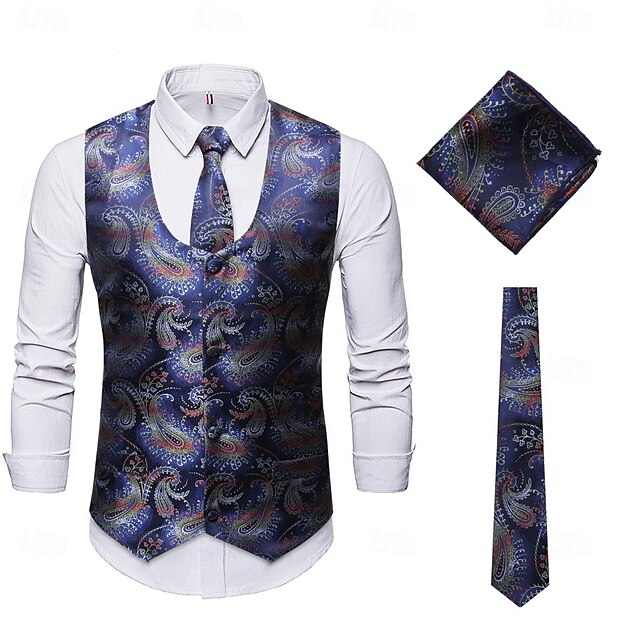  Retro Řvoucí 20s 20. léta 20. století Kamizelka Vesta Velký Gatsby Gentleman Kašmírový vzor Retro Pánské Vánoce předvečer Všech svatých Karneval Výkon loučení se svobodou nevěsty Festival Dospělé