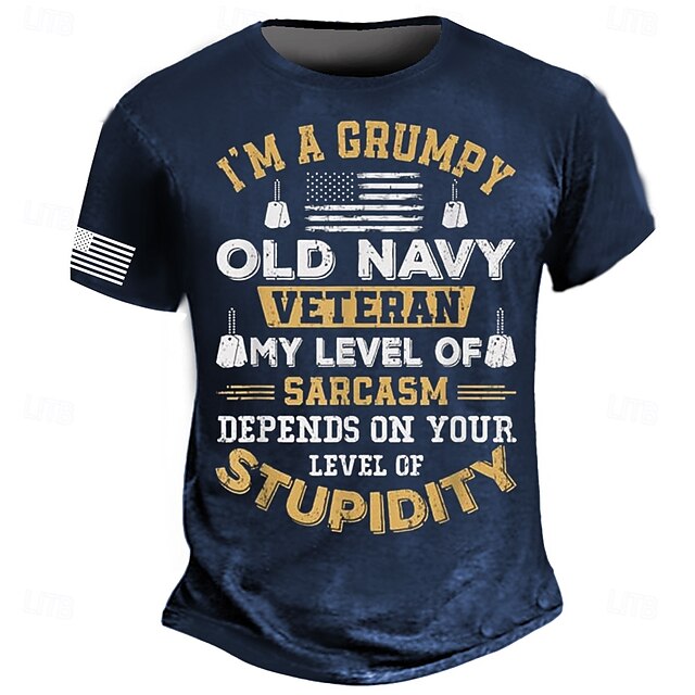  Voor heren Grappig jargon T-shirt Korte mouw T-shirt 3D-afdrukken Strakke ronde hals Overhemd Modieus Dagelijks Straat Dagelijks Zwart blauw Groen Zomer Lente Kleding S M L XL XXL XXXL