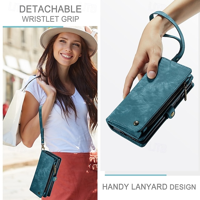  Phone Case For Samsung Galaxy Z Fold 6 Z Fold 5 Z Fold 4 Wallet Case with Stand Holder Zipper with Wrist Strap Retro TPU PU Leather