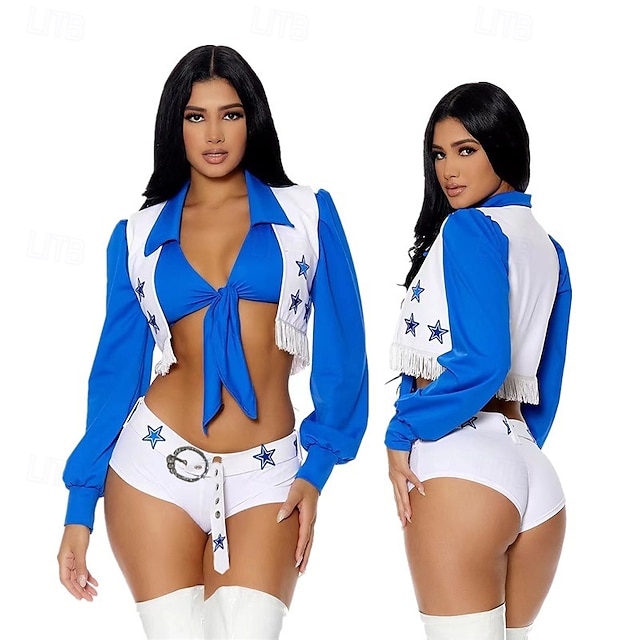  Líder de torcida Garota da motocicleta Roupa Ocasiões Especiais Adulto Mulheres fantasia sexy Espetáculo Festa Dia Das Bruxas Carnaval Baile de Máscaras Fantasia de Carnaval Fácil