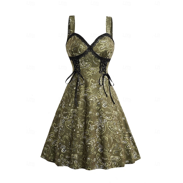  Retro Vintage 1950er Vintage-Kleid Kleid Maskerade Damen Karneval Neujahr Maskerade Alltagstauglich Junggesellinnenabschiedsparty Erwachsene Kleid