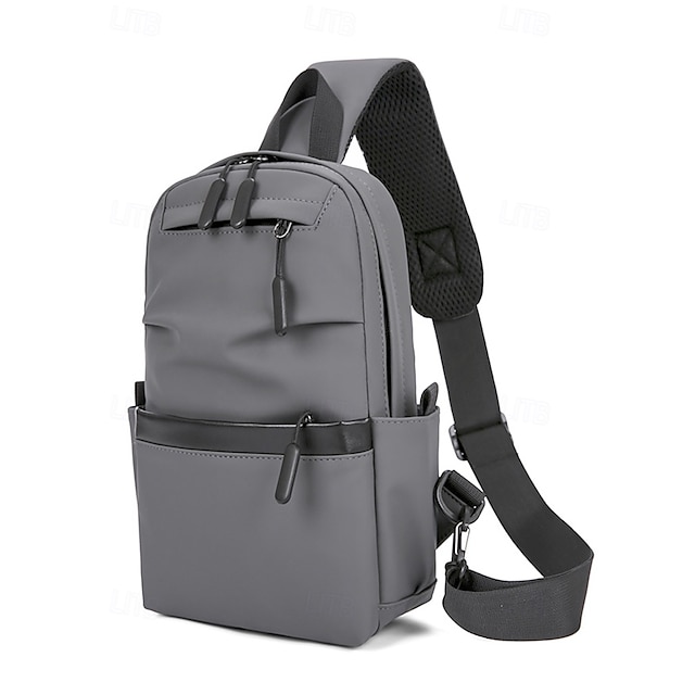  Per uomo Borsa a tracolla Borsello da petto Borse a tracolla Nylon Esterno Casual / quotidiano Cerniera Tasche multiple Massima capacità Leggero Tinta unica Nero Blu Grigio
