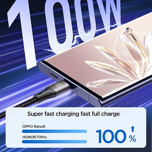  جوي روم كابل يو اس بي سي 100W 3.9 قدم USB A إلى USB C. 3 A خاصية الشحن السريع نايلون مضفر من أجل ماك بوك اى باد سامسونج اكسسوارات الجوال