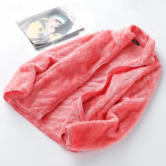  Mujer Chaqueta para senderismo Invierno Al aire libre Mantiene abrigado Resistente al Viento Chaquetas de Lana Chaqueta cortavientos Viaje Rosa Claro Negro Blanco Rosa Gris claro