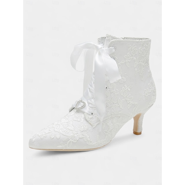  botas femininas vintage de renda com cadarços de fita de cetim e saltos gatinho – sapatos de noiva elegantes para casamentos e eventos de inspiração vitoriana
