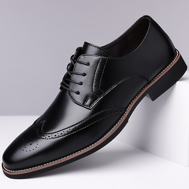  chaussures oxford classiques marron à bout golf pour hommes – chaussures habillées à lacets en similicuir pour les affaires et les occasions formelles