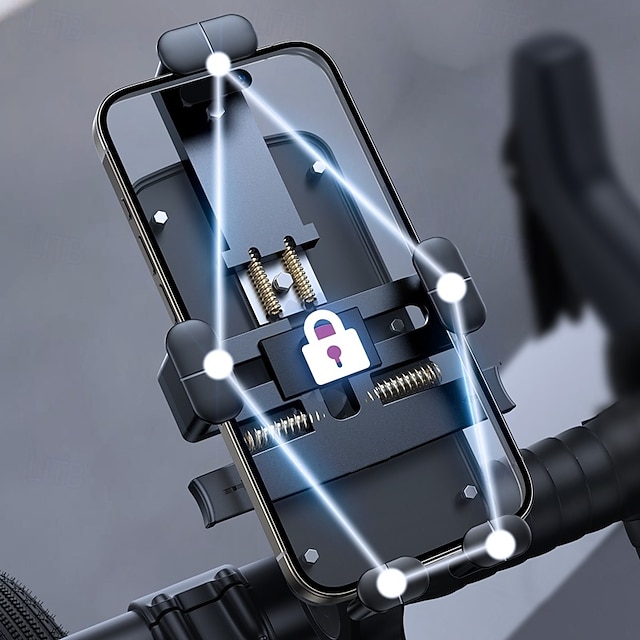  Mobilfäste till cykel Roterbar Ultra stabil Telefonhållare för Cykel Kompatibel med Alla mobiltelefoner Mobiltelefonstillbehör