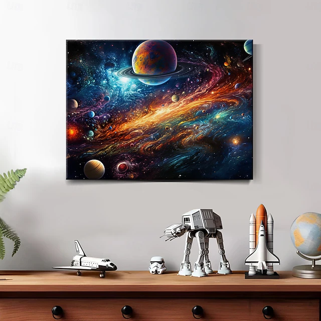 Universe Galaxy LED Canvas Wall Art LED Lighted Up Wall Decor 2AA Battery Operated Lighted Canvas Print LED Light Kitchen Bedroom or Home Decor 6