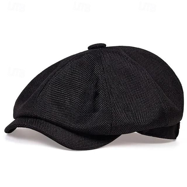  Herr Platt mössa Ascot hatt Newsboy hatt Svart Brun Polyester Mode Ledigt Gata Dagligen Slät Andningsfunktion