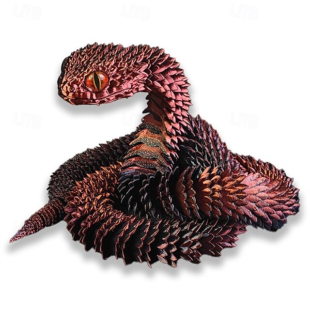  Conjunto de animais impressos em 3D, brinquedos de cobra impressos em 3D, brinquedo fidget flexível articulado impresso em 3D, animais impressos em 3D, brinquedo de estimação fofo e requintado,